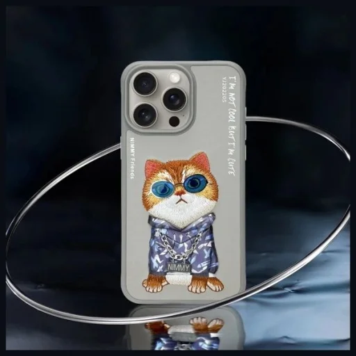 Nimmy Glasses Cool Cat tok iPhone 15 Pro Max - Szürke - 9