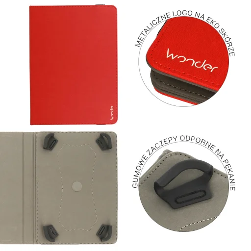 Wonder bőr tablet tok 11 hüvelykes piros - 8