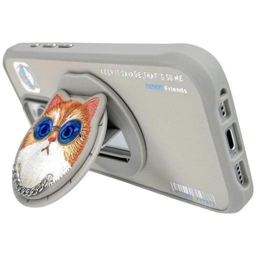 Nimmy Glasses Cool Cat MagSafe iPhone 16 Pro Max tok - Szürke - 5