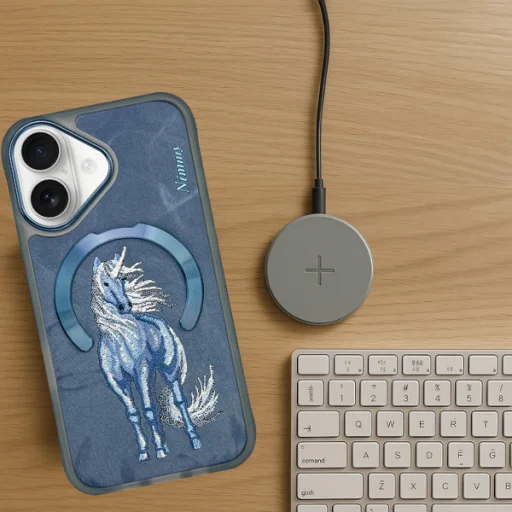 Nimmy Mágneses Fantázia Állatos MagSafe tok iPhone 16-hoz - Kék - 9