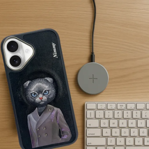 Nimmy Mágneses divatos cuki háziállat MagSafe tok iPhone 16 - fekete - 11