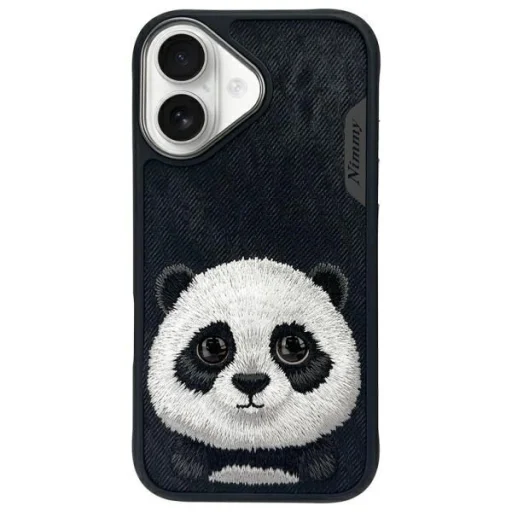 Nimmy Nagy Szemű Kisállat 2.0 Panda tok iPhone 16-hoz - fekete tok - 1