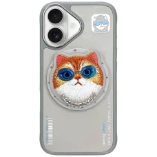 Nimmy Glasses Cool Cat MagSafe tok iPhone 16 - Szürke,