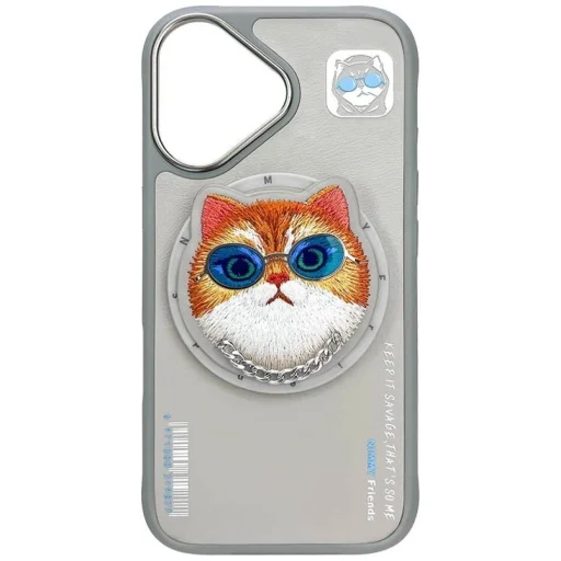 Nimmy Glasses Cool Cat MagSafe tok iPhone 16 - Szürke, - 2