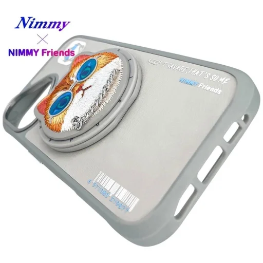 Nimmy Glasses Cool Cat MagSafe tok iPhone 16 - Szürke, - 13