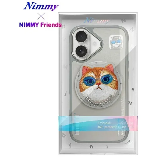 Nimmy Glasses Cool Cat MagSafe tok iPhone 16 - Szürke, - 17