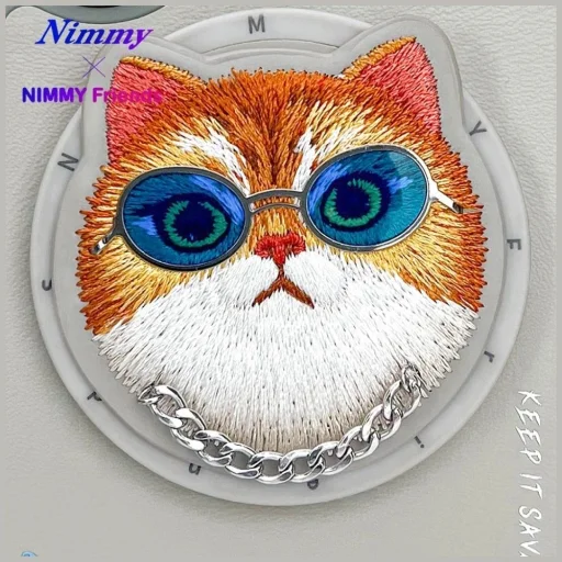 Nimmy Glasses Cool Cat MagSafe tok iPhone 16 - Szürke, - 8