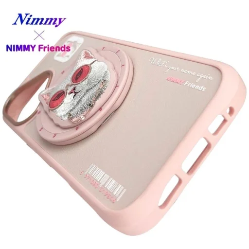 Nimmy Glasses Cool Cat MagSafe tok iPhone 16 - Rózsaszín tok - 13