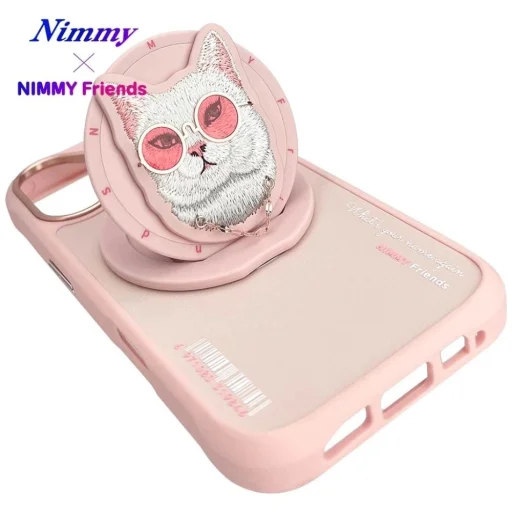 Nimmy Glasses Cool Cat MagSafe tok iPhone 16 - Rózsaszín tok - 15