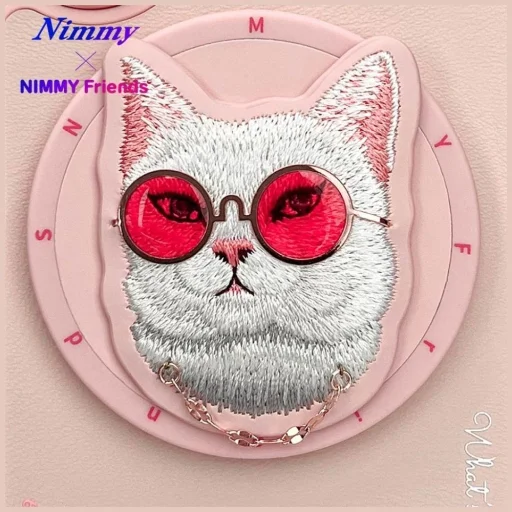 Nimmy Glasses Cool Cat MagSafe tok iPhone 16 - Rózsaszín tok - 8