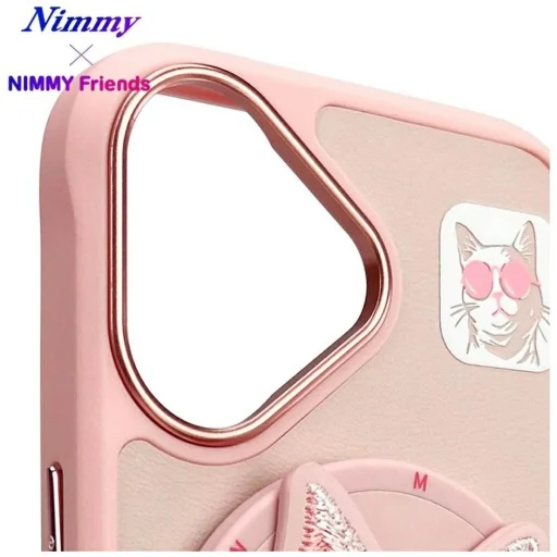 Nimmy Glasses Cool Cat MagSafe tok iPhone 16 - Rózsaszín tok - 10