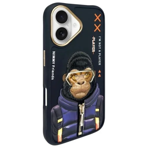 Nimmy Cool&Cute 2.0 Monkey tok iPhone 16 - fekete - 2
