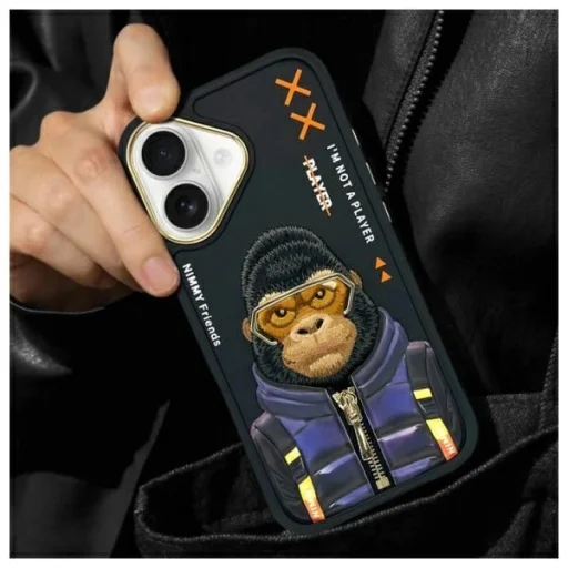 Nimmy Cool&Cute 2.0 Monkey tok iPhone 16 - fekete - 11