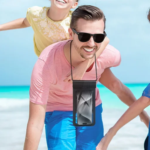 Vízálló tok mobiltelefonhoz Hoco IP68 240 x 120 x 15 mm HX53 fekete tok - 7