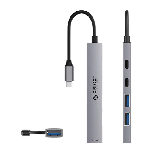 Orico YSB4-U2 USB-A/USB-C Hub Dokkoló Állomás 2x USB-A 2.0 + 1x USB-A 3.0 + 1x USB-C 2.0 + 1x USB-C - Szürke - 2