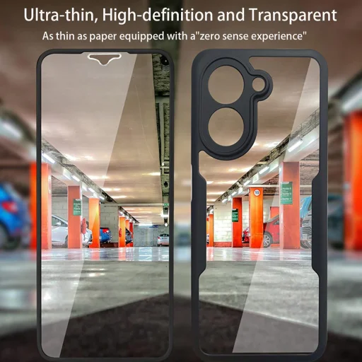  Techsuit - ColorVerse 360 Sorozat + Képernyővédő - Xiaomi Redmi A5 4G (Regionális) - Fekete tok - 6