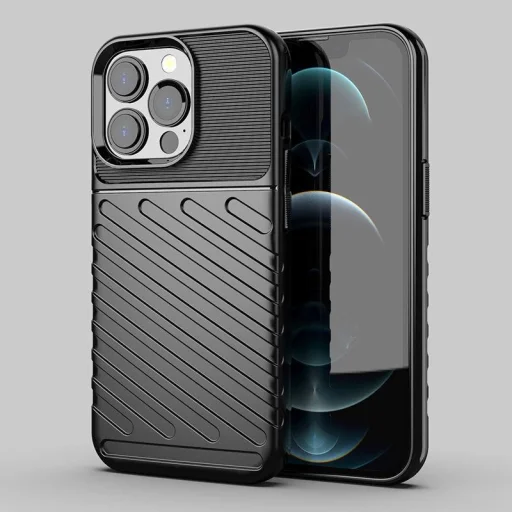  iPhone 13 Pro fekete Thunder Case Rugalmas Erős Strapabíró TPU Tok - 13