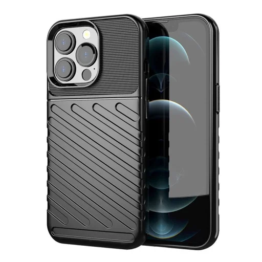  iPhone 13 Pro fekete Thunder Case Rugalmas Erős Strapabíró TPU Tok - 1