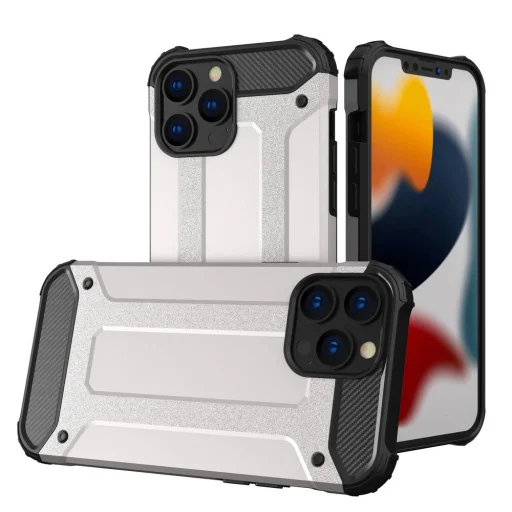  iPhone 13 Pro Ezüst Hybrid Armor tok - 1