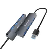 USB-A Hub Wozinsky WHS080YSS 4 x USB-A 3.0 egyedi kapcsolókkal, alumínium, 30 cm-es kábel - szürke