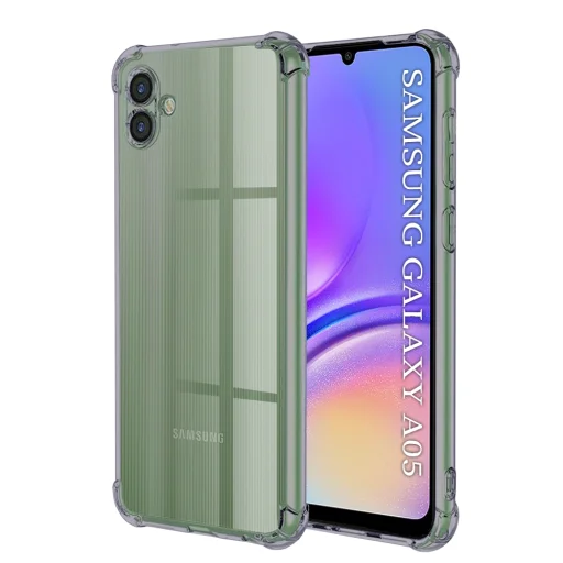  Techsuit - Ütésálló átlátszó szilikon tok - Samsung Galaxy A05 - Füst fekete - 1