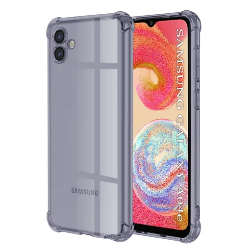  Techsuit - Ütésálló Átlátszó Szilikon - Samsung Galaxy A04e / M04 - Füstfekete tok - 1