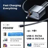 Techsuit - Prémium Autós Töltő LuxVolt (C1) - Visszahúzható USB-C és Lightning Kábelekkel, USB, USB-C, 120W, 180 Fokos Forgathatóság - Szürke - 7