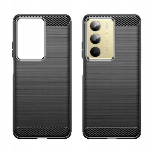  Techsuit - Szén Szilikon - Realme C75 / Realme 14x - Fekete tok - 2