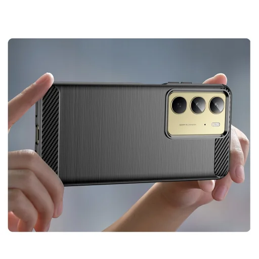  Techsuit - Szén Szilikon - Realme C75 / Realme 14x - Fekete tok - 4