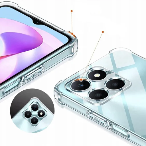  Techsuit - Ütésálló Átlátszó Szilikon - Honor X6c - Átlátszó tok - 2