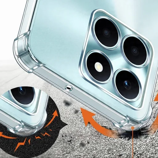  Techsuit - Ütésálló Átlátszó Szilikon - Honor X6c - Átlátszó tok - 5