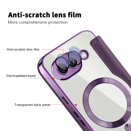  Techsuit - SmartMag könyvtok - Google Pixel 9a - Lila tok - 6