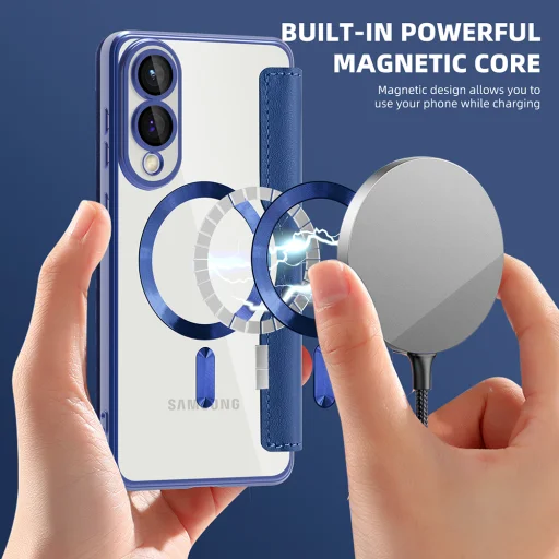  Techsuit - SmartMag Könyvtok - Samsung Galaxy S25 Edge - Kék tok - 6