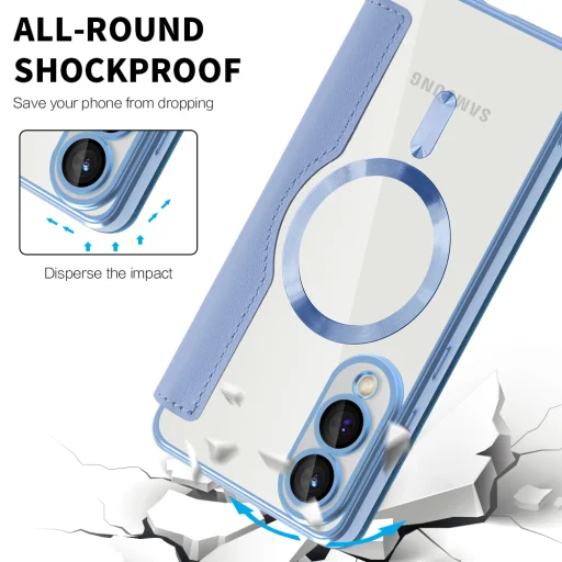  Techsuit - SmartMag könyv tok - Samsung Galaxy S25 Edge - Világoskék - 4