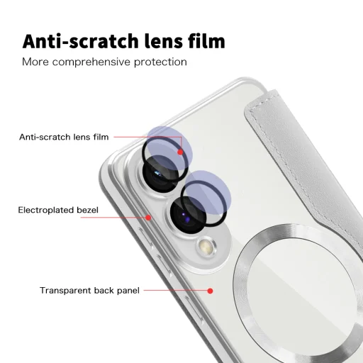  Techsuit - SmartMag könyvtok - Samsung Galaxy S25 Edge - Szürke tok - 3