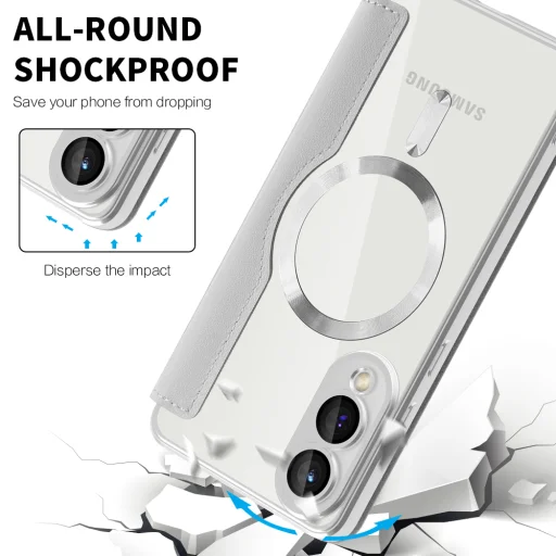  Techsuit - SmartMag könyvtok - Samsung Galaxy S25 Edge - Szürke tok - 4