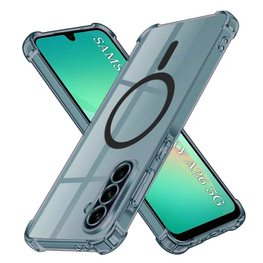  Techsuit - Ütésálló Átlátszó Szilikon MagSafe - Samsung Galaxy A26 5G - Füst Fekete tok - 1