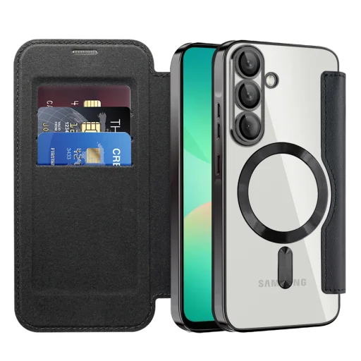 Techsuit - SmartMag Knižkové puzdro - Samsung Galaxy A26 5G - Čierne puzdro - 1