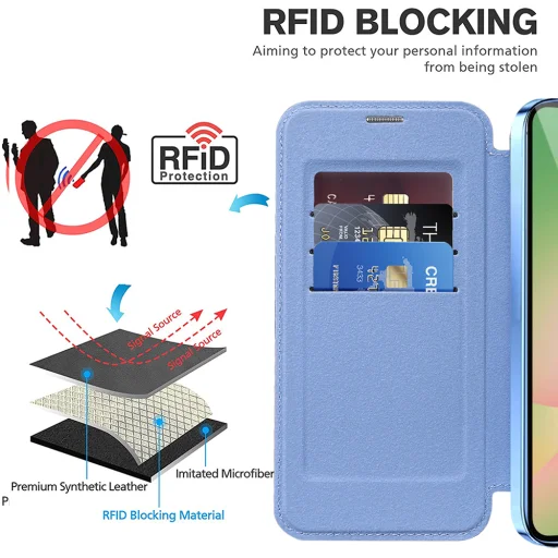  Techsuit - SmartMag Könyv Tok - Samsung Galaxy A26 5G - Világoskék tok - 5