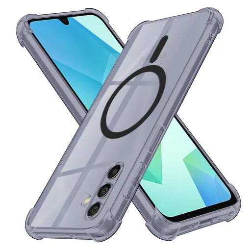  Techsuit - Ütésálló Átlátszó Szilikon MagSafe - Samsung Galaxy A16 4G / A16 5G - Füst Fekete tok - 1