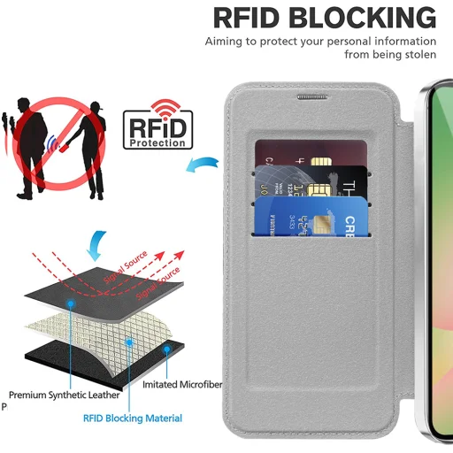  Techsuit - SmartMag Könyvtok - Samsung Galaxy A26 5G - Szürke tok - 4