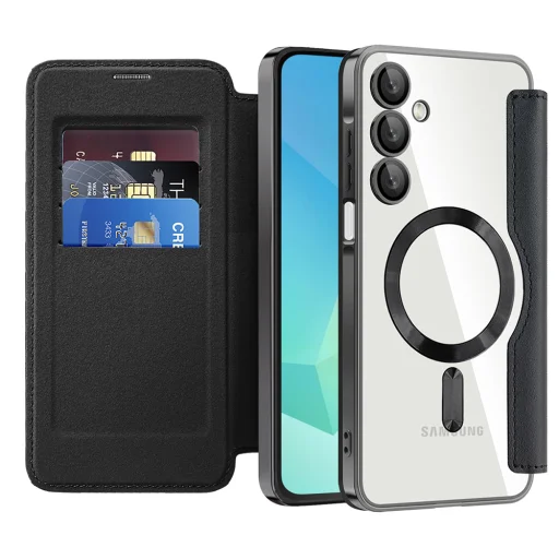  Techsuit - SmartMag Könyvtok - Samsung Galaxy A16 4G / A16 5G - Fekete tok - 1