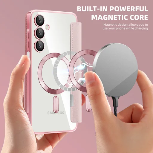  Techsuit - SmartMag Könyv Tok - Samsung Galaxy A16 4G / A16 5G - Rózsaszín tok - 6