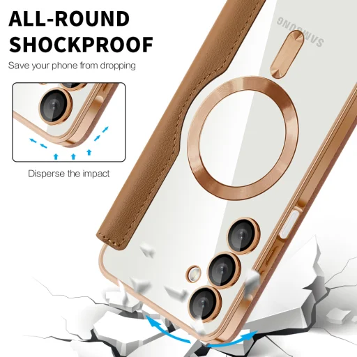  Techsuit - SmartMag Könyv Tok - Samsung Galaxy A16 4G / A16 5G - Barna tok - 4