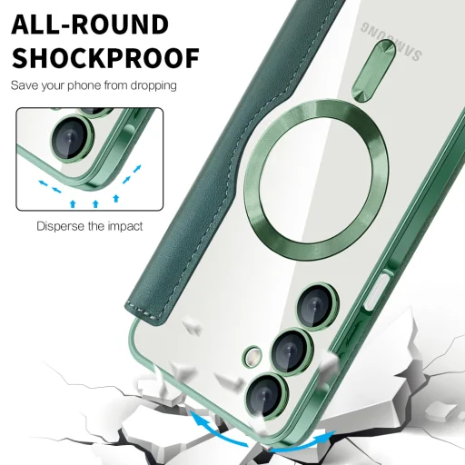  Techsuit - SmartMag könyvtok - Samsung Galaxy A16 4G / A16 5G - Zöld tok - 4