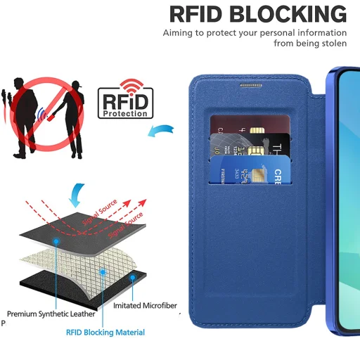  Techsuit - SmartMag könyv típusú tok - Samsung Galaxy A16 4G / A16 5G - Kék - 5