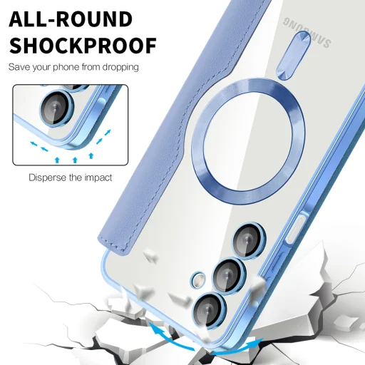  Techsuit - SmartMag könyvtok - Samsung Galaxy A16 4G / A16 5G - Világoskék tok - 4