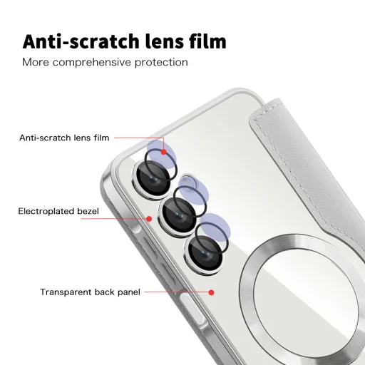  Techsuit - SmartMag könyvtok - Samsung Galaxy A16 4G / A16 5G - Szürke tok - 3