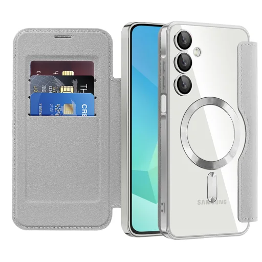  Techsuit - SmartMag könyvtok - Samsung Galaxy A16 4G / A16 5G - Szürke tok - 1