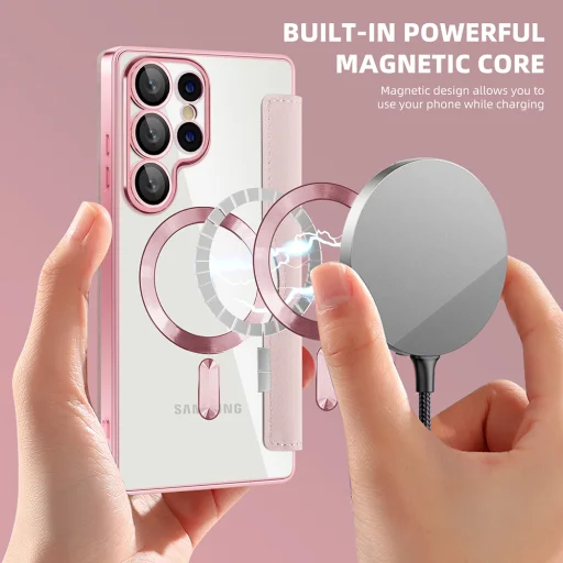  Samsung Galaxy S25 Ultra Rózsaszín Techsuit SmartMag Könyvtok - 6